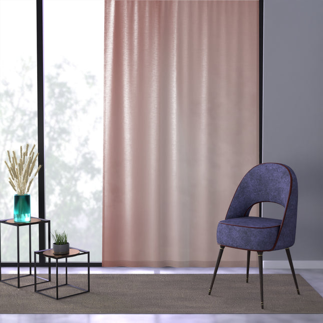 Rose Red Fade Sheer Window Curtain, 50" x 84", partially transparent