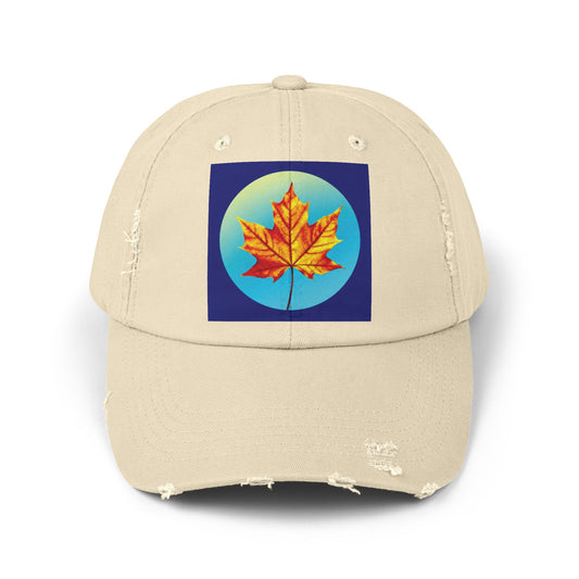 Alpha Maple Leaf Unisex Distressed Cap