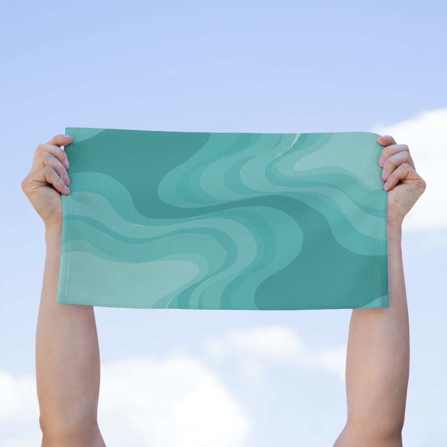 Tif Green Wavey Rally Towel, 11" x 18"