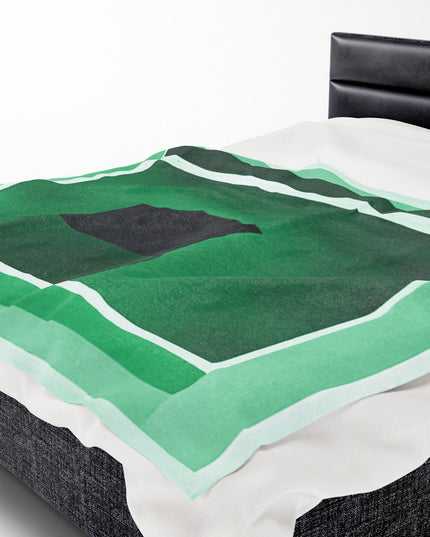 Mint Shadow Velveteen Plush Blanket, 60" x 80"