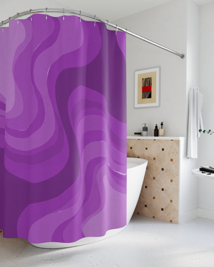 Wavey Purple Wavey Shower Curtains, 71" x 74"