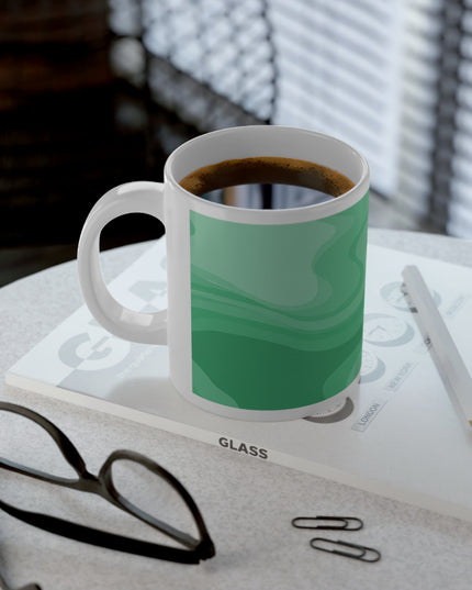 Mint Green Wavey 20 oz White Glossy Jumbo Mug