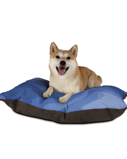 Deep Blue Wavey 40" × 30" Pet Bed