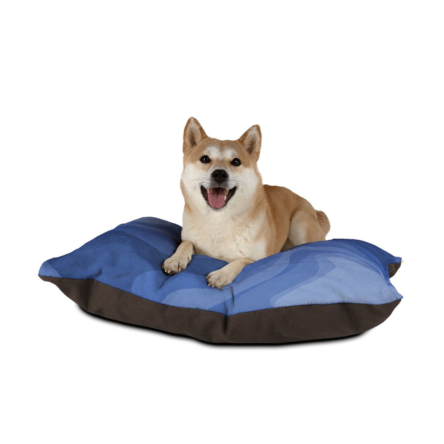 Deep Blue Wavey 40" × 30" Pet Bed