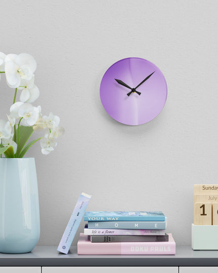 Soft Lavender Fade Acrylic Round Wall Clock, 8" x 8"