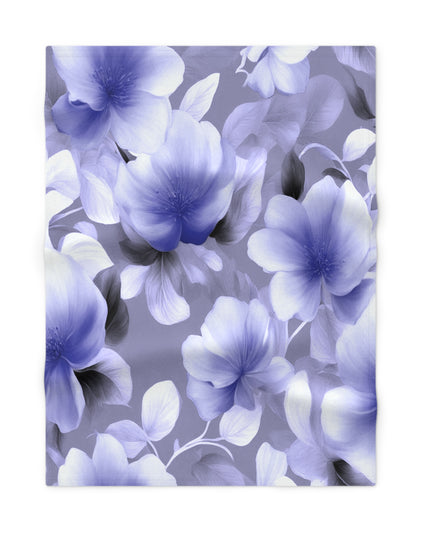 Indigo Blossom Floral Bunch Soft Fleece Baby Blanket, 30" x 40"