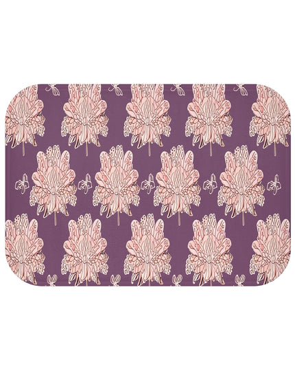 Pink Floral Butterflies 24" x 17" Bath Mat