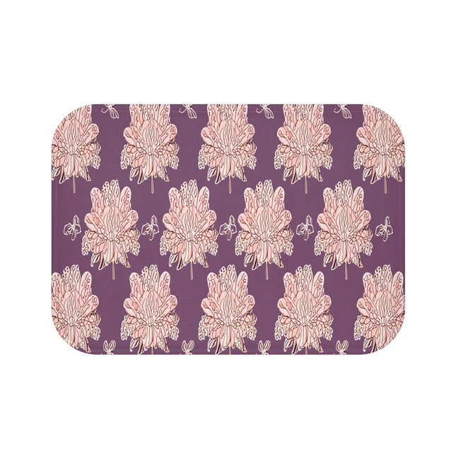 Pink Floral Butterflies 24" x 17" Bath Mat