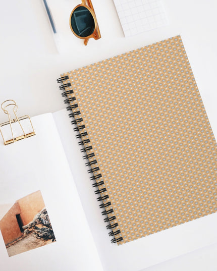 Tan Sunset Star-crossed Bodies Spiral Notebook - Ruled Line, 6" x 8", 118 pages