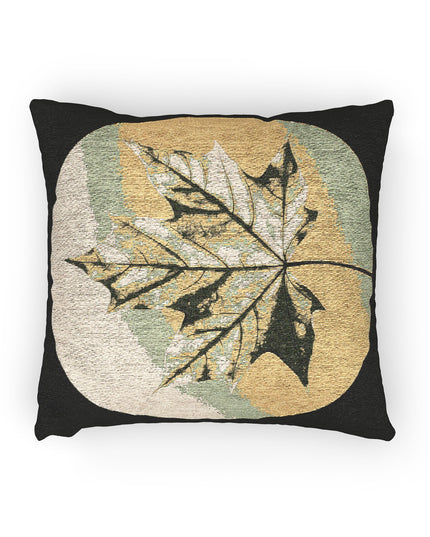 Lemongrass Maple Leaf Woven Pillow, 17" x 18"
