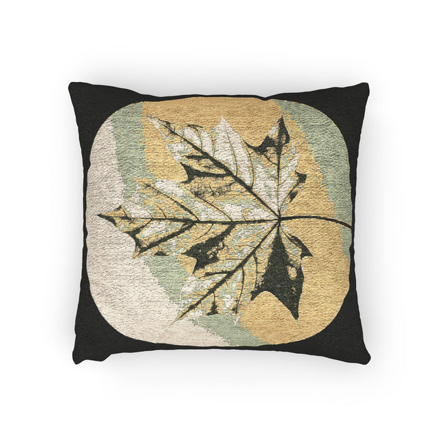 Lemongrass Maple Leaf Woven Pillow, 17" x 18"