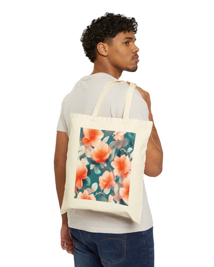 Orange Blossom Floral Bunch Cotton Canvas Tote Bag