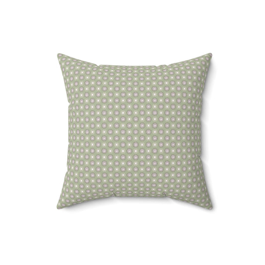 Olive Star-crossed Bodies Faux Suede Square Pillow, 16" x 16"