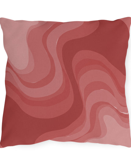 Power Red Wavey 16" x 16" Outdoor Pillow