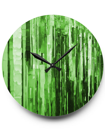 Striped Mint Pastel Acrylic Wall Clock, Round or Square, 10.75" x 10.75"