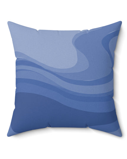 Deep Blue Wavey 20" x 20" Faux Suede Square Pillow