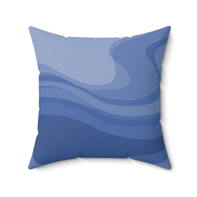 Deep Blue Wavey 20" x 20" Faux Suede Square Pillow