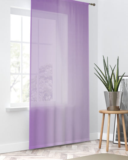 Soft Lavender Fade Sheer Window Curtain, 50" x 84", partially transparent
