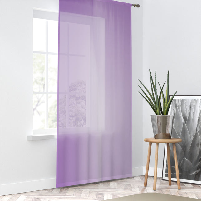 Soft Lavender Fade Sheer Window Curtain, 50" x 84", partially transparent