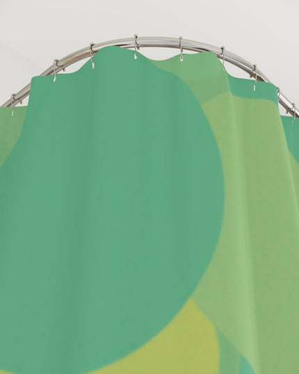 Pastel Green Patches Shower Curtains, 71" x 74"