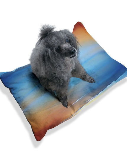 Blue Sea Red Orange Fog 28" × 18" Pet Bed