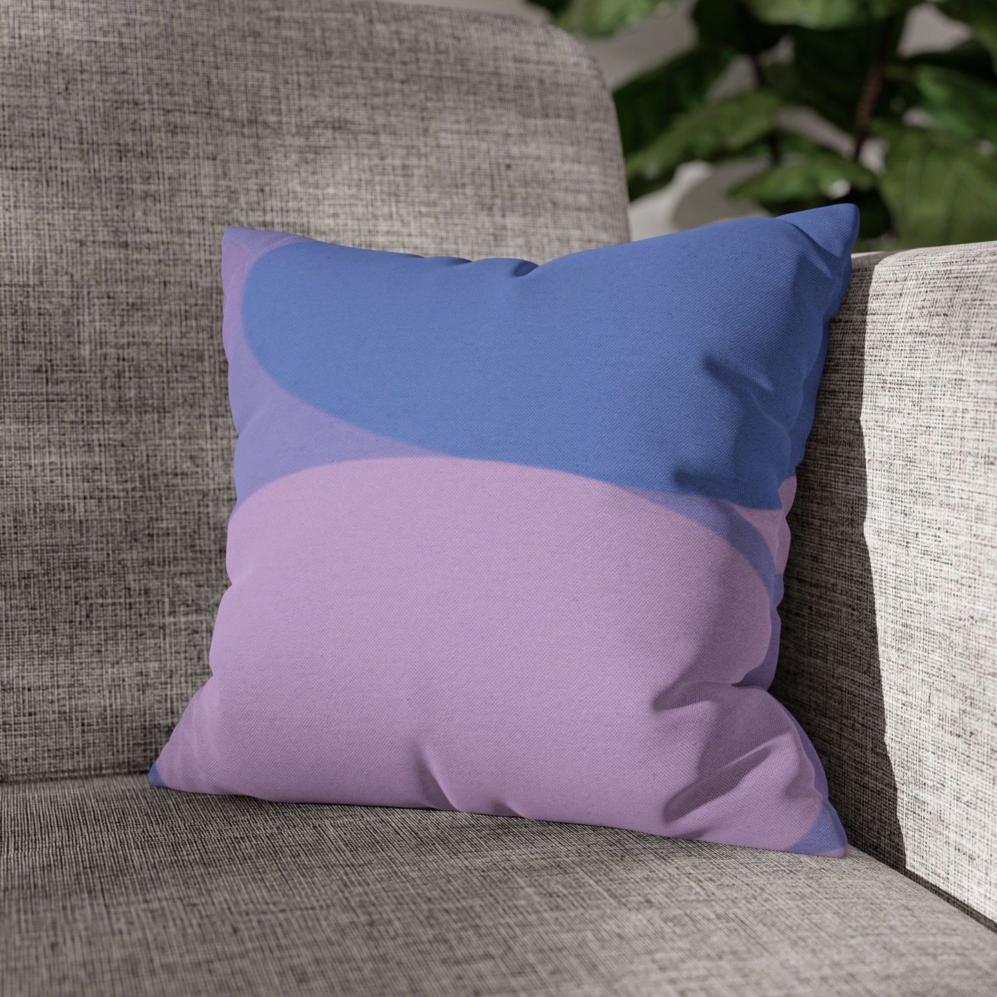 Pastel Purple Family Patches Spun Polyester Square Pillowcase, 14" x 14"