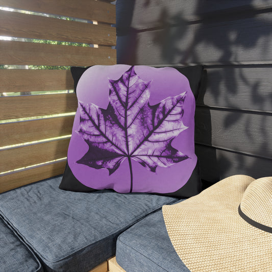 Purple Maple Leaf 18" x 18" Outdoor Pillow