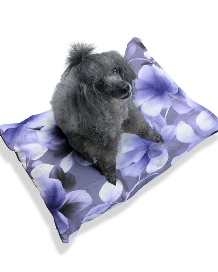 Indigo Blossom Floral Bunch Pet Bed, 28" × 18"