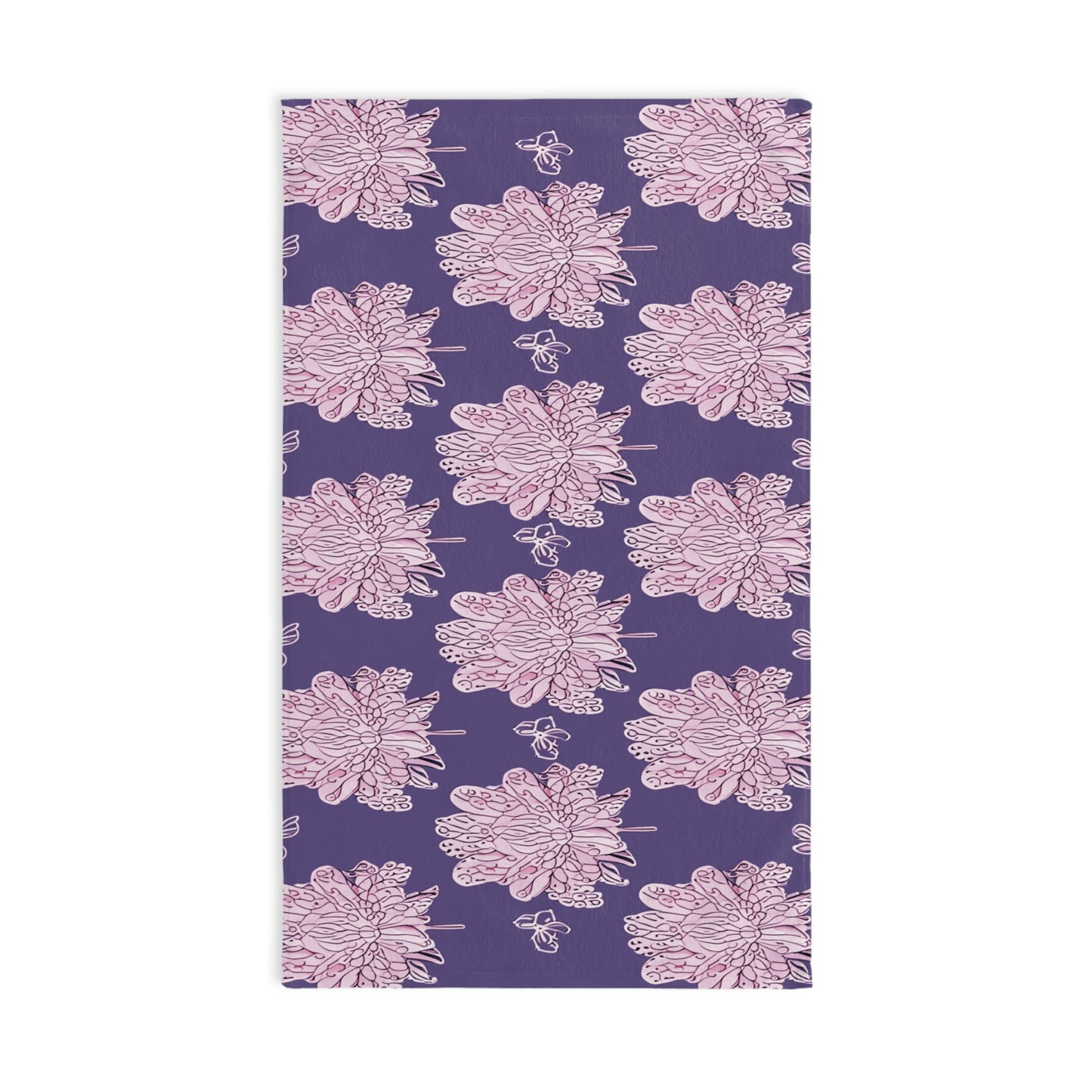 Magenta Floral Butterflies Hand Towel, 16" x 28"