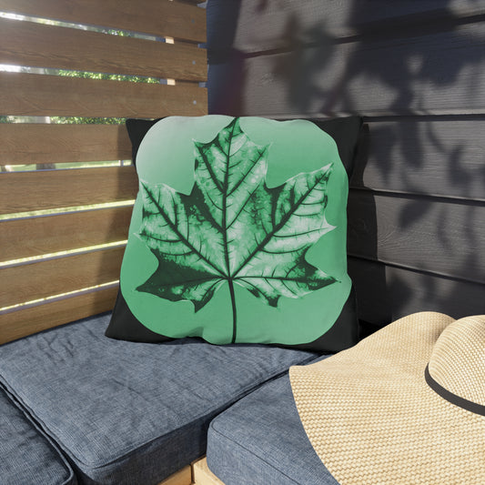 Mint Green Maple Leaf 18" x 18" Outdoor Pillow