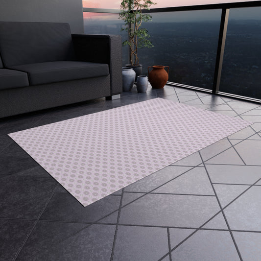 Pink Mornings Star-crossed Bodies Outdoor Rug, 48" x 72"