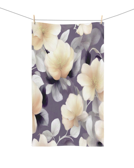White Blush Floral Bunch Hand Towel, 16" x 28"