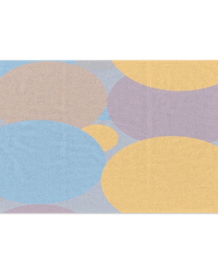 Pastel Baby Blue and Peach Patches Rally Towel, 11" x 18"