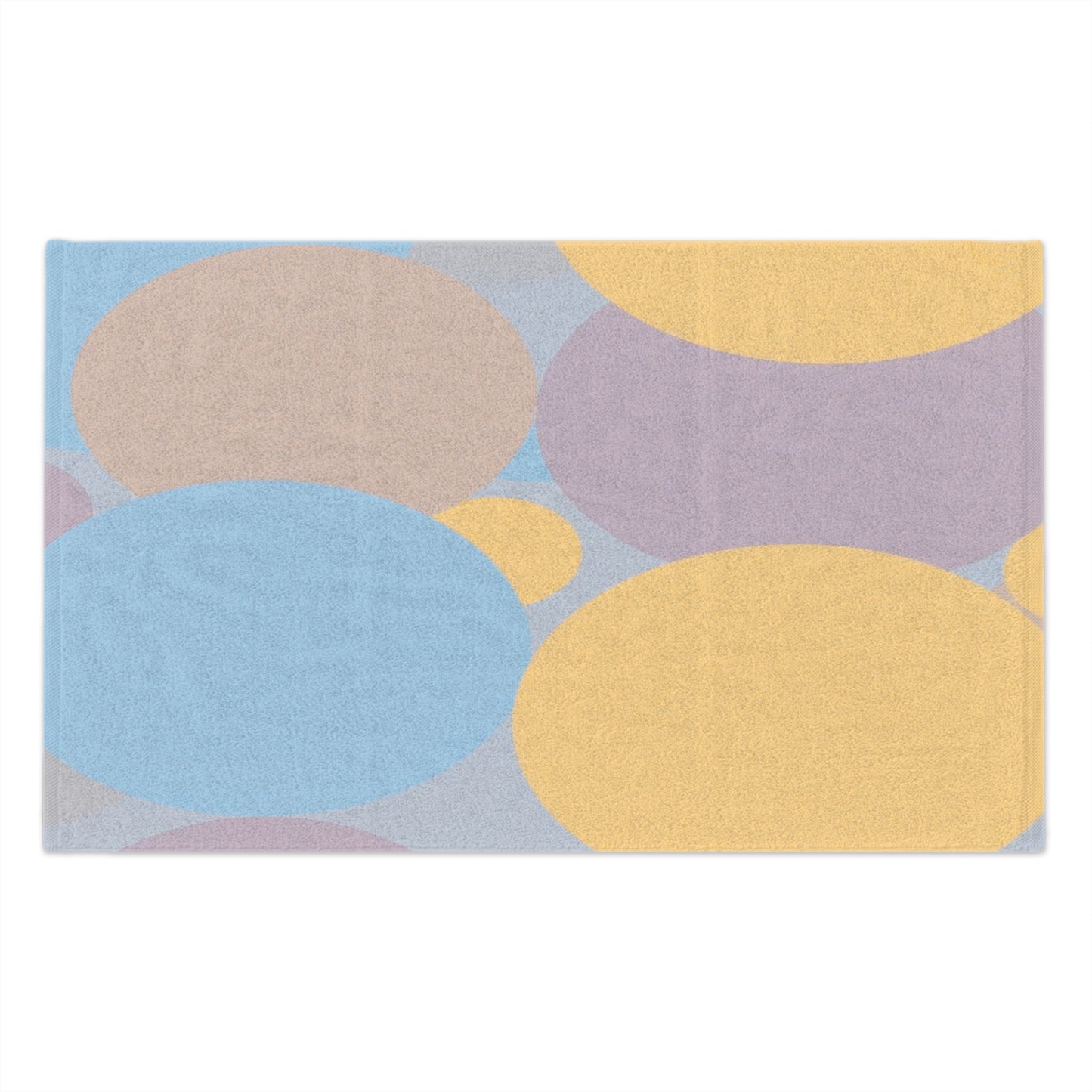 Pastel Baby Blue and Peach Patches Rally Towel, 11" x 18"