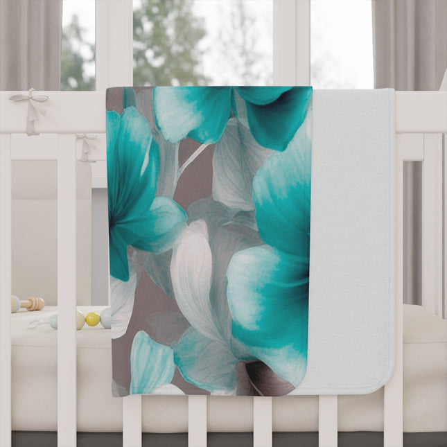 Tif Green Gray Floral Bunch Toddler Blanket, 30" x 40"