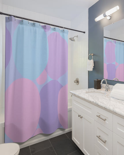 Pastel Purple and Mauve Patches Shower Curtains, 71" x 74"