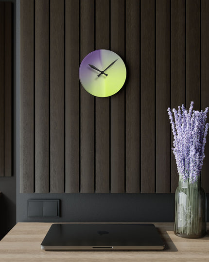 Purple Golden Fade Acrylic Round Wall Clock, 8" x 8"