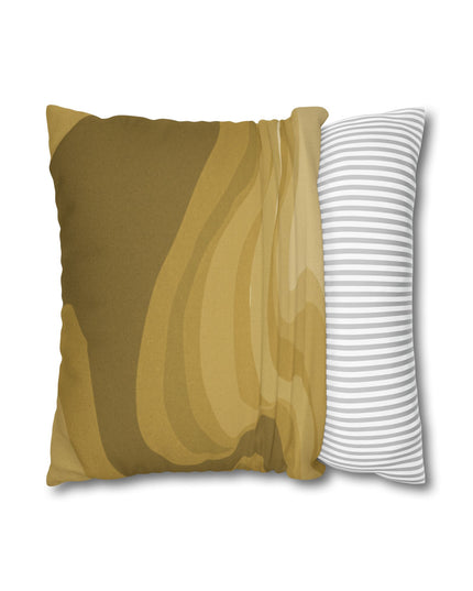 Brown Wavey Spun Polyester Square Pillowcase, 14" x 14"
