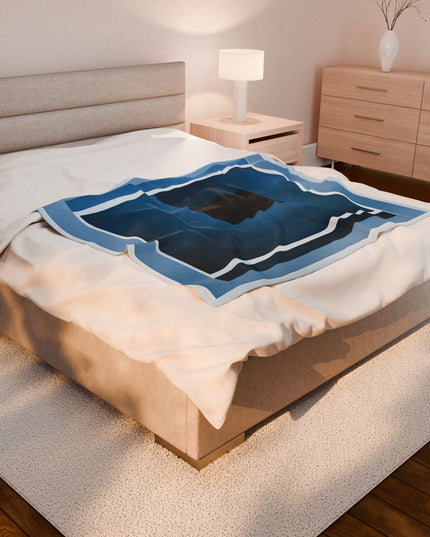 Blue Shadow Velveteen Plush Blanket, 50" x 60"