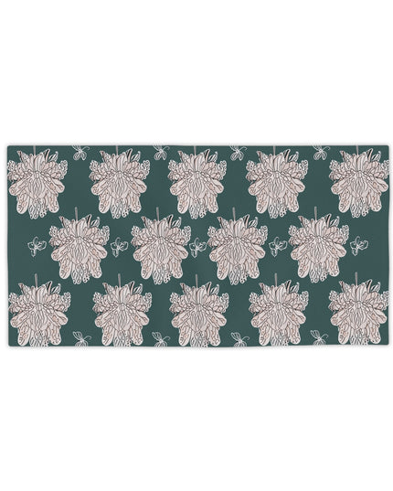 Soft White Floral Butterflies Beach Towel, 24" x 44"