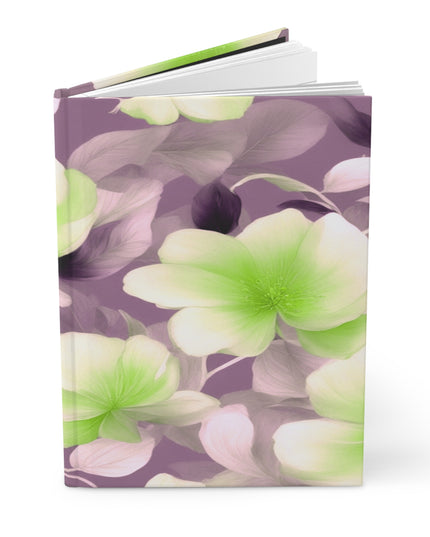 Lime Lavender Floral Bunch Hardcover Journal Matte with 150 lined pages, 5.75" x 8"