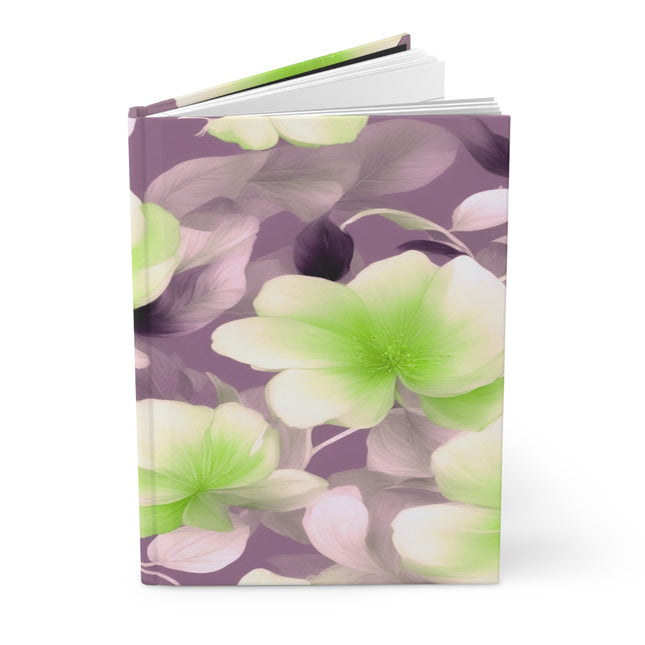 Lime Lavender Floral Bunch Hardcover Journal Matte with 150 lined pages, 5.75" x 8"
