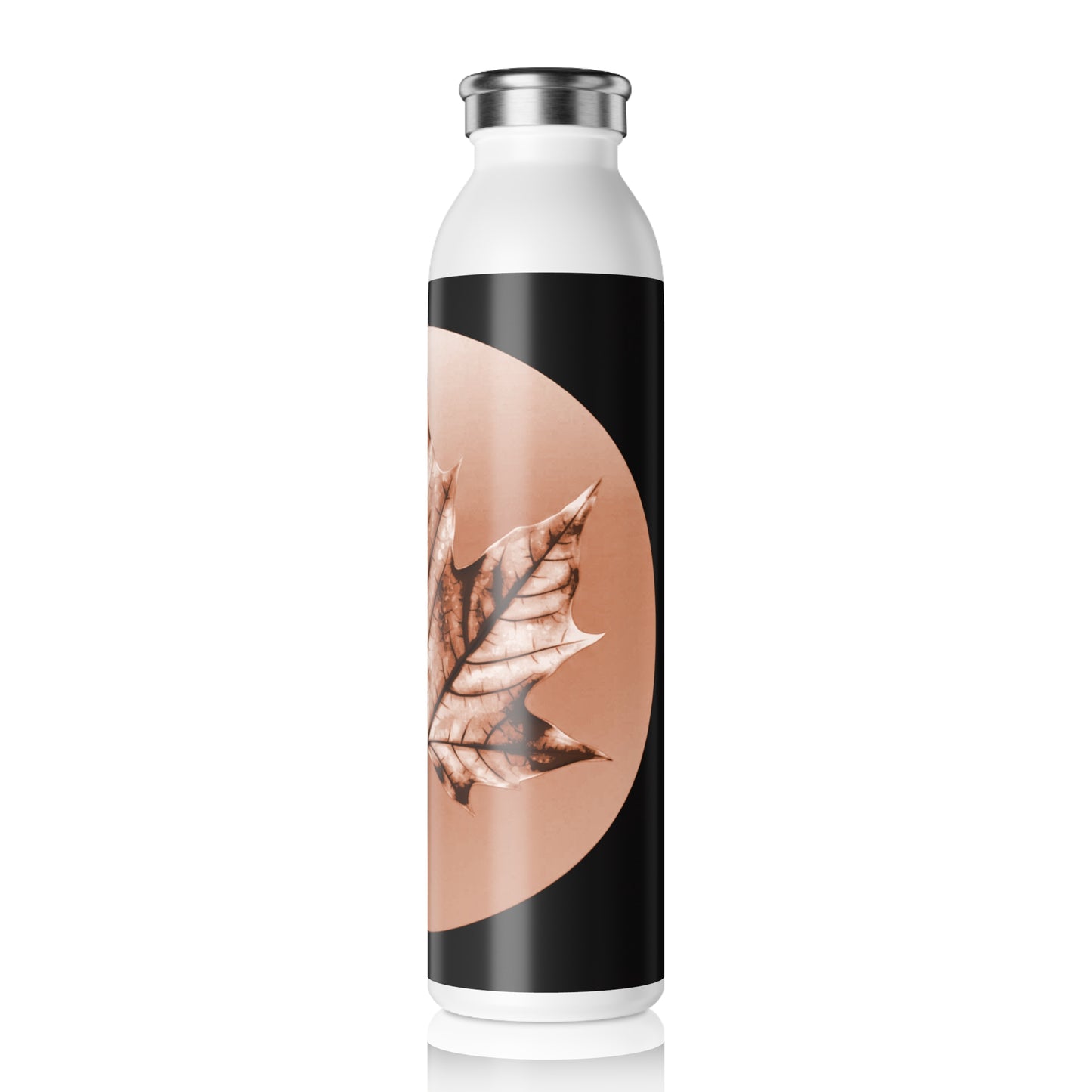 Soft Maple Leaf Slim Water Bottle, 20 oz White