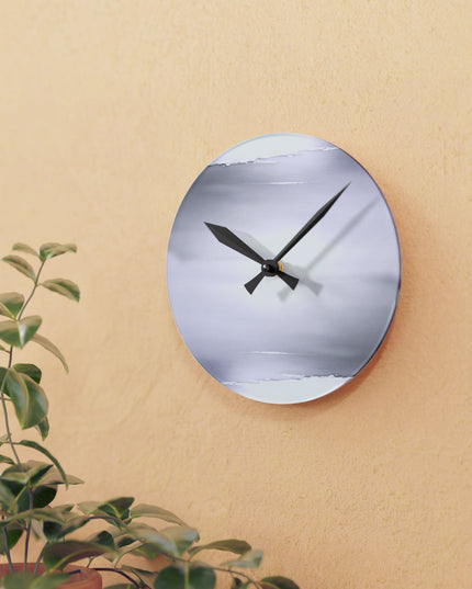 Sephia Sea Dark Fog Acrylic Round Wall Clock, 8" x 8"