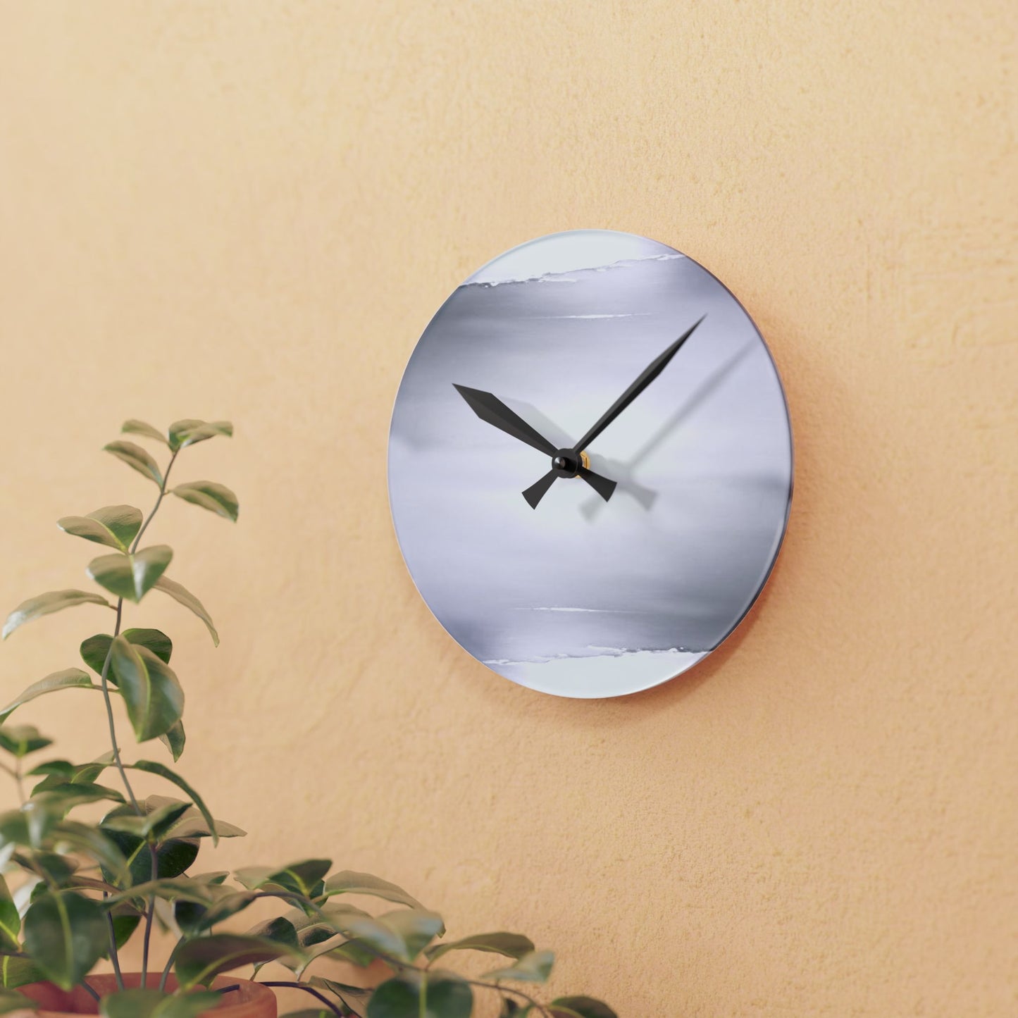 Sephia Sea Dark Fog Acrylic Round Wall Clock, 8" x 8"