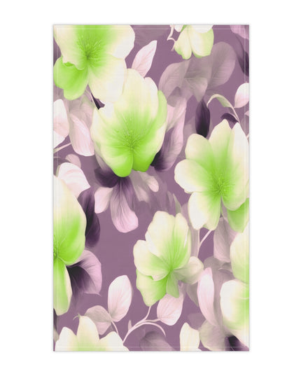 Lime Lavender Floral Bunch Tea Towels (cotton, poly), 18" x "30