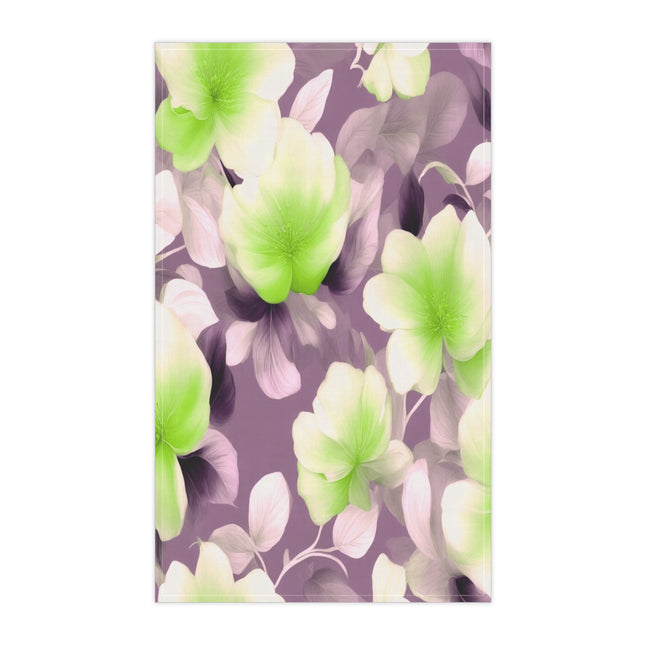 Lime Lavender Floral Bunch Tea Towels (cotton, poly), 18" x "30