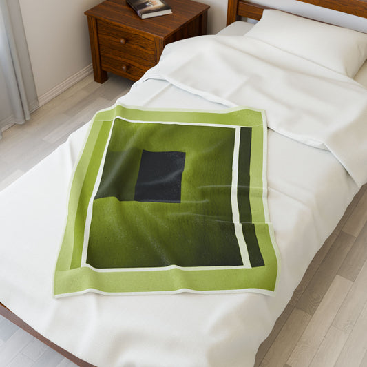 Lemongrass Shadow Velveteen Plush Blanket, 30" x 40"