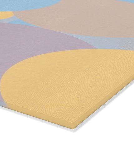 Pastel Baby Blue and Peach Patches 8" x 11" Glass Cutting Board