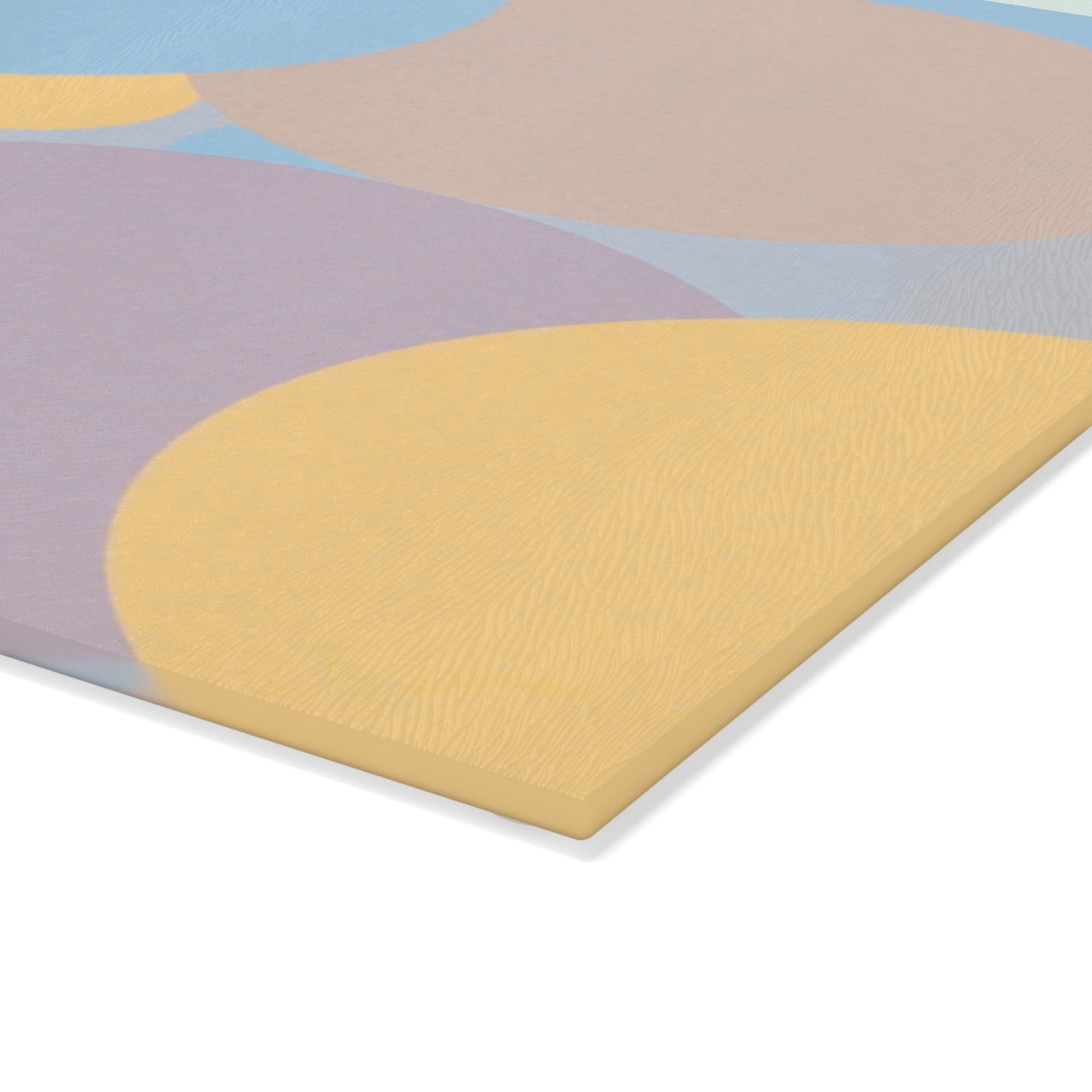 Pastel Baby Blue and Peach Patches 8" x 11" Glass Cutting Board